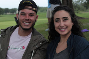 Woman and man smiling for the camera