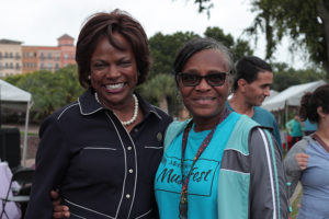 Congresswoman Val Demmings with another woman at Music Fest