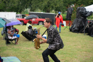 Musician playing saxophone
