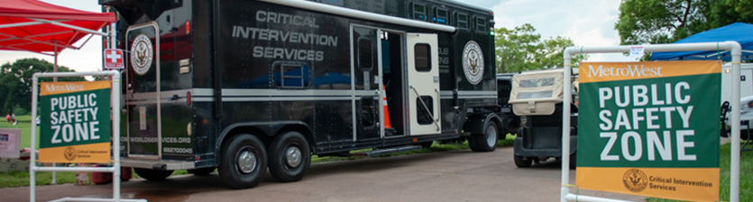 Critical intervention services truck at Metrowest's Public Safety Zone event